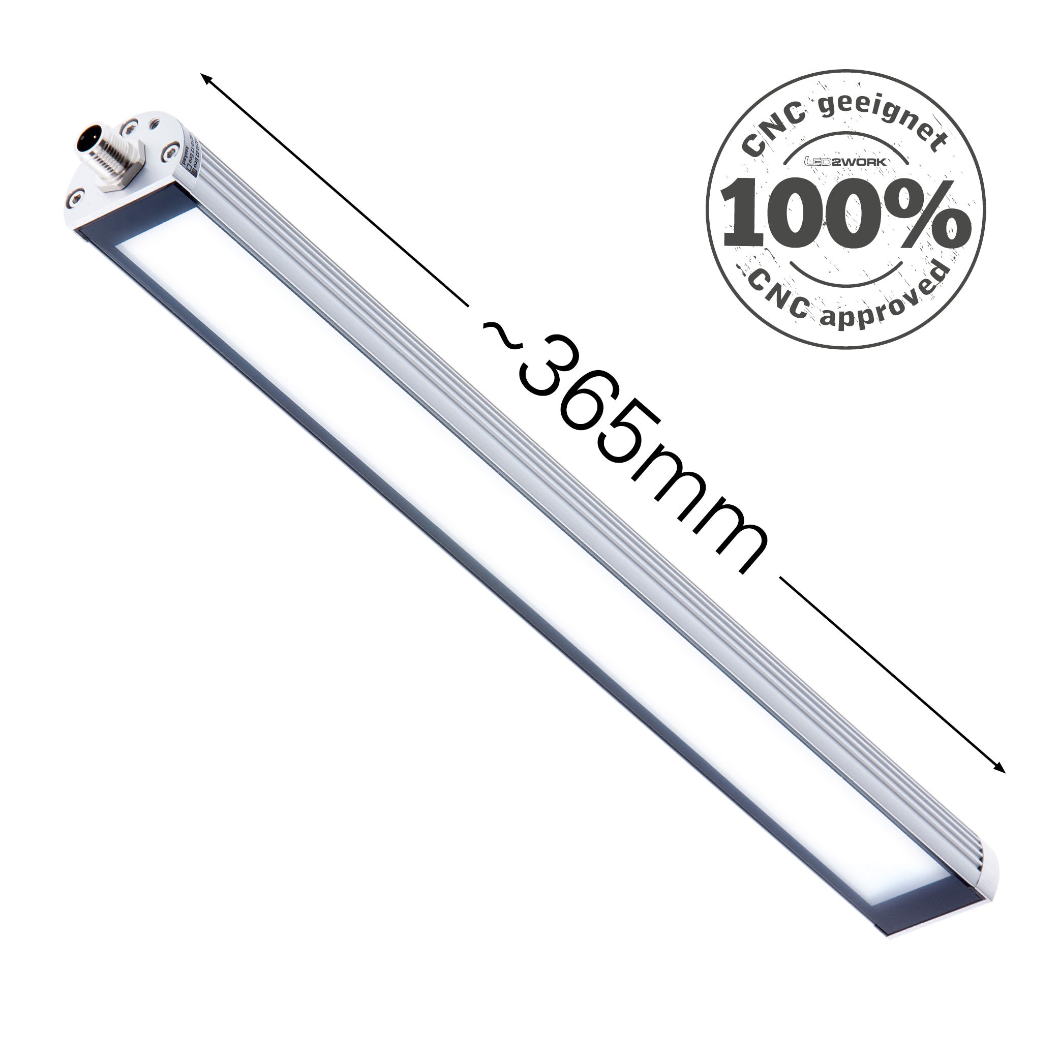 Maskinlampe i Ø40mm design, i længder fra 190-1040 mm, 24Vdc, passer perfekt der hvor pladsen er trang, TUBELED_40 - shop.cncmidt.dk