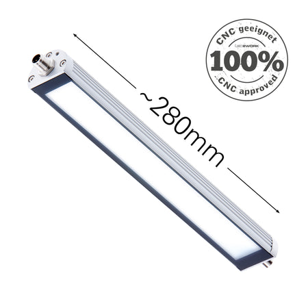 Maskinlampe i Ø40mm design, i længder fra 190-1040 mm, 24Vdc, passer perfekt der hvor pladsen er trang, TUBELED_40 - shop.cncmidt.dk