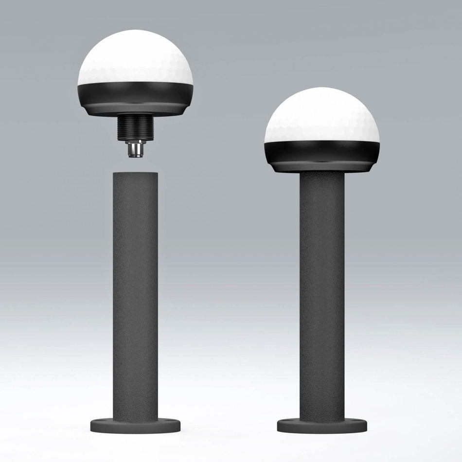 DOMELED forhøjerrør, pulverlakeret alu. (210200-36/37/38)