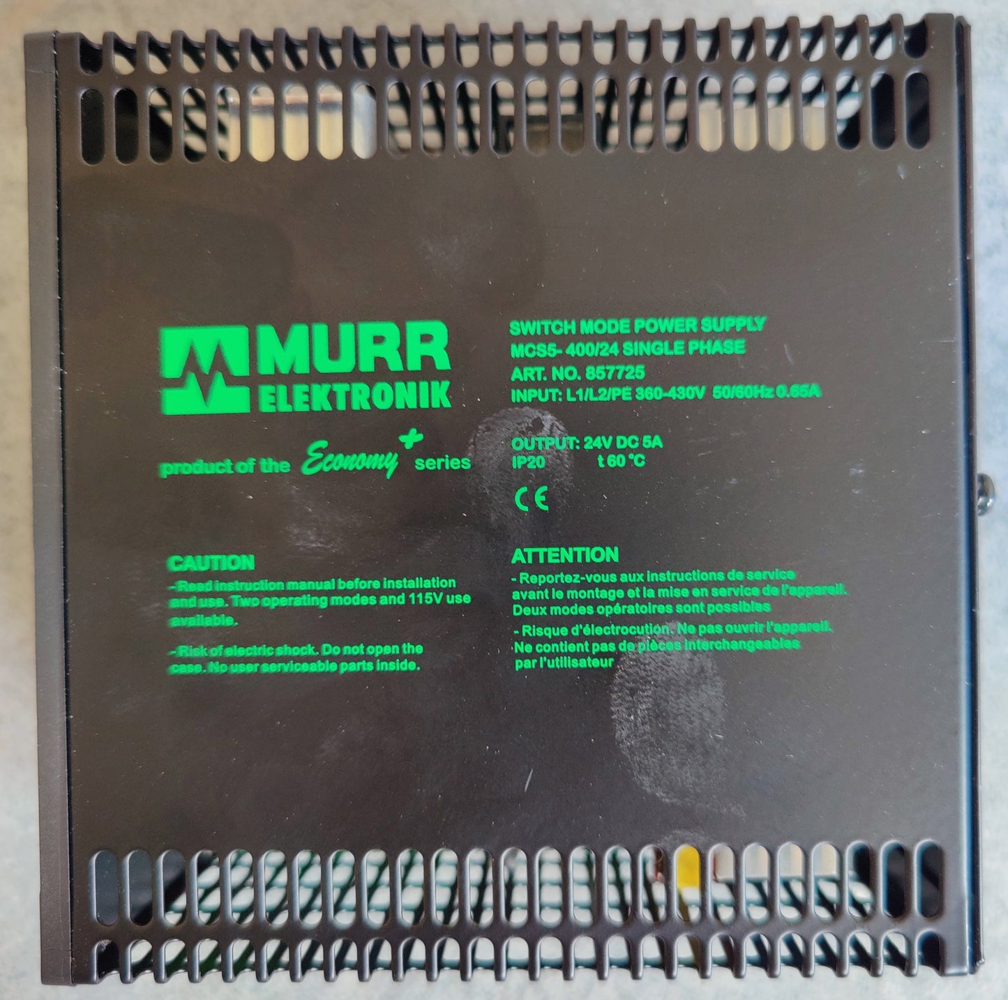 Murr Elektronik, Strømforsyning, MCS5-400/24, 5A (Art No. 857725)