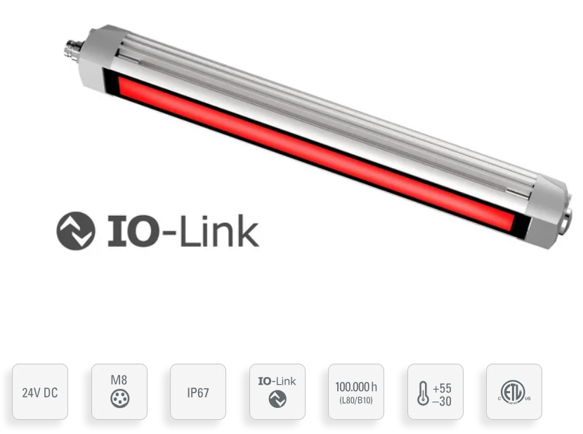 Maskin- & signallampe, IO-Link, RGB-W, 24Vdc, TUBELED_25 (154X90-11)