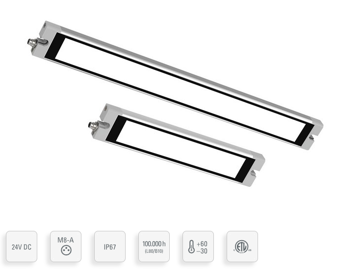 Ultra flad maskinlampe med fuld POWER, op til 7596lm, 24Vdc, VARILED II  (157X10-01)