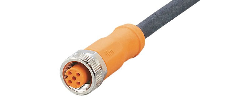 Forsyningskabel til 24Vdc lamper, M12 stik med omløber, Lige, Hun, 10 meter