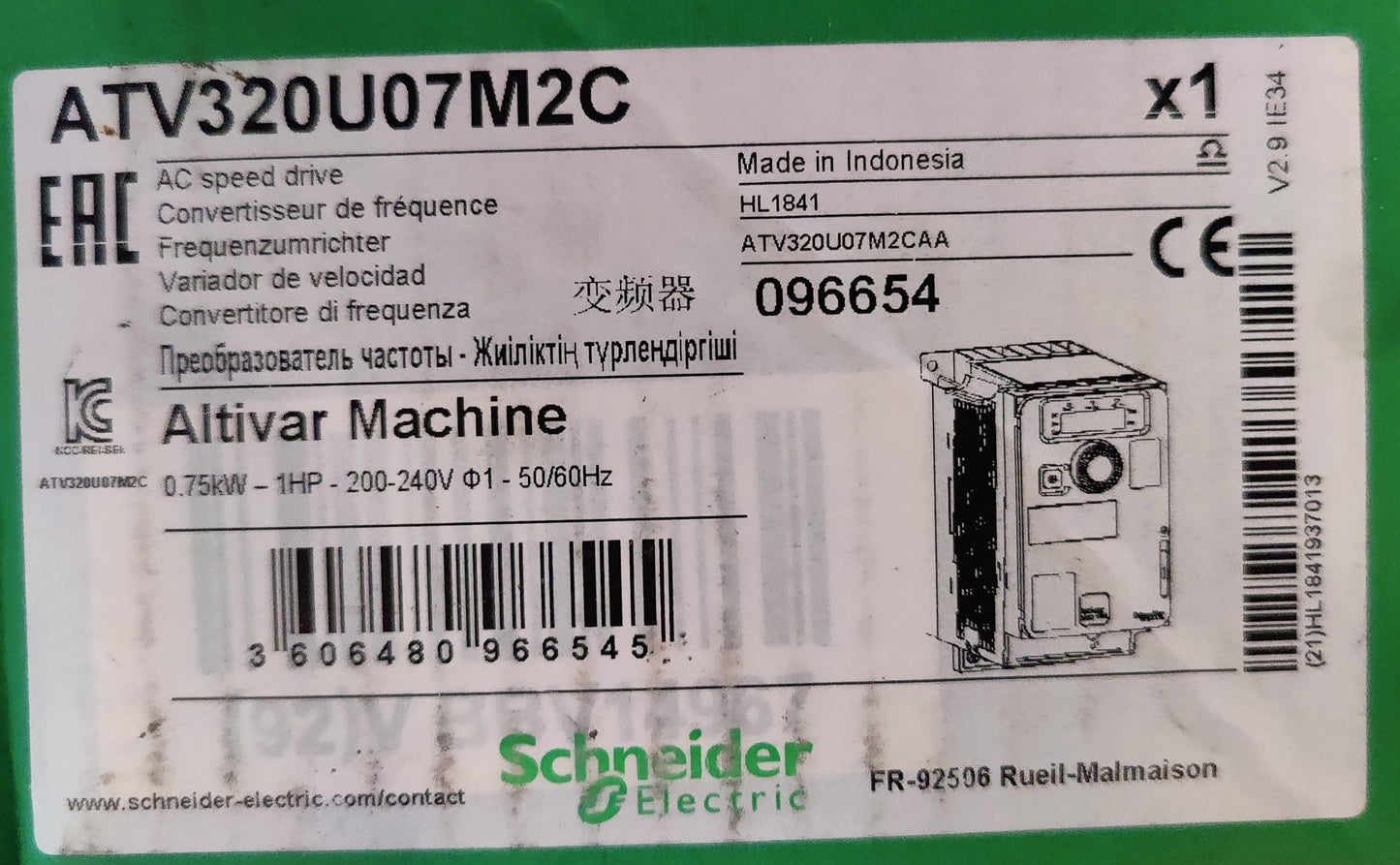 Schneider Electric ATV320U07M2C Frekvensomformer
